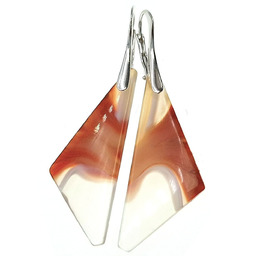 Piękne Kolczyki Karneol Srebro Unikat