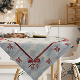 Eurofirany Obrus serweta świąteczny 100x100 Cho 4067 niebieski