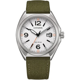 CITIZEN Zegarek Eco-Drive Military AW1571-09A Stalowo-zielony