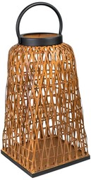 Romimex Latarnia brązowa czarna metalowa 20 x 38