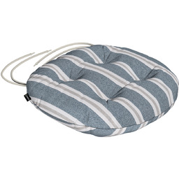 Poduszka na krzesło Adam, niebiesko-beżowe pasy, fi 37