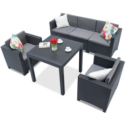 Zestaw technorattanowy z dużą kanapą Colorado Dallas Apetito