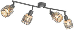 QAZQA Designerska lampa sufitowa czarna ze złotem 4-światłowa