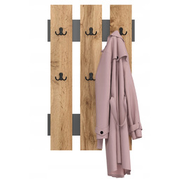 Wieszak Ścienny Do Przedpokoju Antracyt Grafit Dąb Wotan