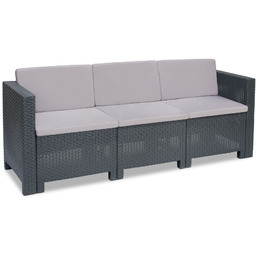 Trzyosobowa technorattanowa sofa Colorado antracyt Bica