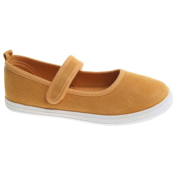 Wsuwane żółte dziewczęce tenisówki balerinki czeszki z paseczkiem