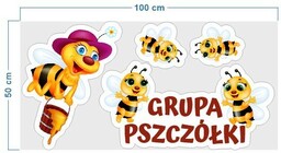 Pszczółki - zestaw naklejek tematycznych na drzwi sali