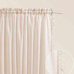 ZASŁONA LARA - KREMOWA JASNA 140x260 Taśma