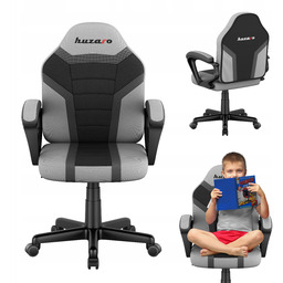 Fotel gamingowy dla dziecka Huzaro szary do biurka