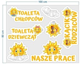 Słoneczka - zestaw naklejek tematycznych do sali