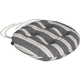 Poduszka na krzesło Adam, czarno-beżowe pasy, fi 37