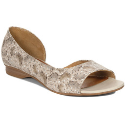 Maciejka Półbuty Damskie Skórzane Beżowo Złote-36