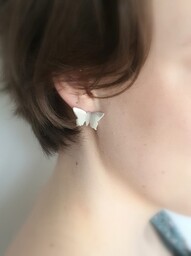 Kolczyki srebrne z motylkami Butterfly white II