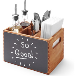 Pojemnik Skrzynka na menu sztućce przyprawy z tablicami