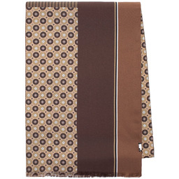 Męski szal z jedwabiu brązowo-beżowy