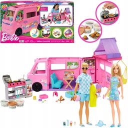 Barbie Duży Kamper Marzeń 7 Stref Zabawy Kemping