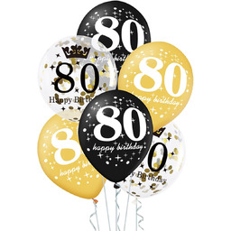 Balony lateksowe z nadrukiem na osiemdziesiątkę - 30