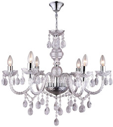 Globo Lampa wisząca Cuimbra 63116-6 świecznikowa chrom crystals
