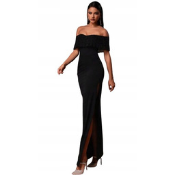 SHEIN SUKIENKA WIECZOROWA DAMSKA CZARNA Z CEKINAMI 34