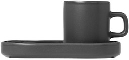 Blomus Kubek do espresso + tacka (ciemnozielone) Pilar