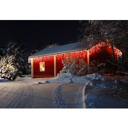 Lampki zewnętrzne sople 500 LED ciepły biały transformator