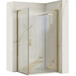 Kabina prysznicowa szczotkowane złoto 100x90 uchylna Hugo Rea