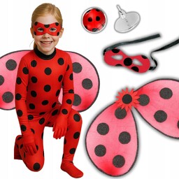 Strój Przebranie Biedronka W Kropki Wiosna Skrzydełka Kolczyki
