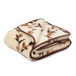 Kampol Koc wełniany z merynosa 200x200 Mena kremowy