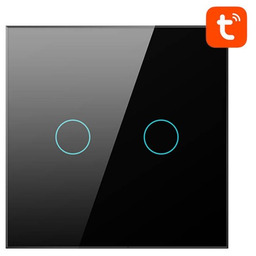 AVATTO Włącznik światła TS02-EU-B2 Wi-Fi 2-przyciski (czarny)