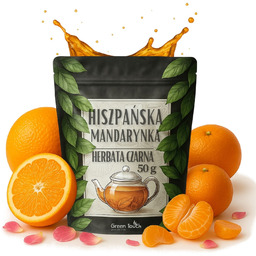 Herbata czarna Hiszpańska Mandarynka 50 g pomarańcza płatki