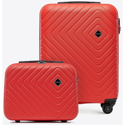 Walizka kabinowa i kosmetyczka z ABS-u z geometrycznym