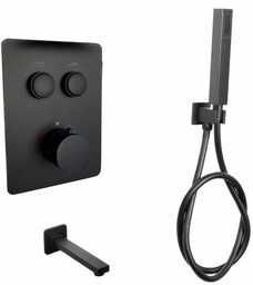EXEO 2 BLACK termostatyczna bateria podtynkowa z wylewką