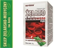 Żelazo Chelatowane Plus 30 tabletek Hemoglobina, Krew, Zmęczenie