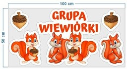 Wiewiórki - zestaw naklejek tematycznych na drzwi sali