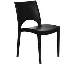 Xxlselect Krzesło sztaplowane czarne do użytku zewnętrznego
