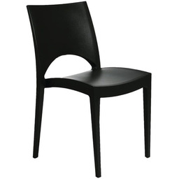 Xxlselect Krzesło sztaplowane czarne do użytku zewnętrznego