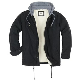 Męska kurtka flanelowa z materiału Sherpa L Czarna