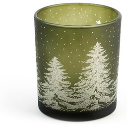 H&h świeczka świąteczna 9x10 cm zielony świerk świecznik
