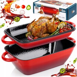 Brytfanna Żeliwna Emaliowana brytfanka gęsiarka garnek patelnia 2w1