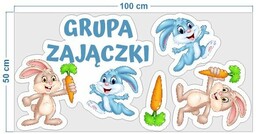 Zajączki - zestaw naklejek tematycznych na drzwi sali