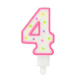 Świeczka cyferka czwórka 4 z kropeczkami - 1