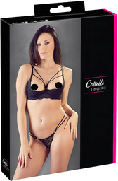 Cottelli - pas z pierścieniami i stringi (czarny)