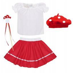 Kostium Muchomora Bluzka Spodnie Czapka Jesień Grzybek Przedszkole