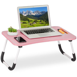 Stolik pod laptopa 26x63x40cm, różowo-biały/czarny