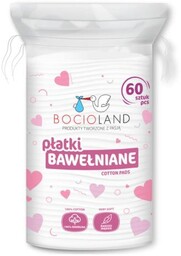 BOCIOLAND Płatki kosmetyczne dla niemowląt 100% bawełniane, 60