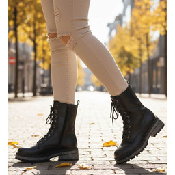 Czarne zimowe ocieplane botki glany