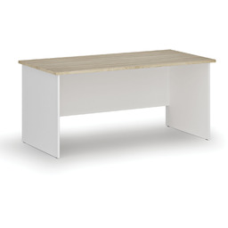 Biurko PRIMO WHITE, 160x80 cm, biały/dąb naturalny