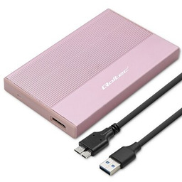 Qoltec M.2 SATA SSD USB typ C Różowa