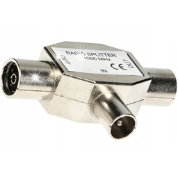 Rozgałęźnik Złącze Trójnik Metal Wtyk Antenowy TV +