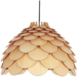 Lampa wisząca Burgo duża 1xE27 drewno LP-101335/1P L